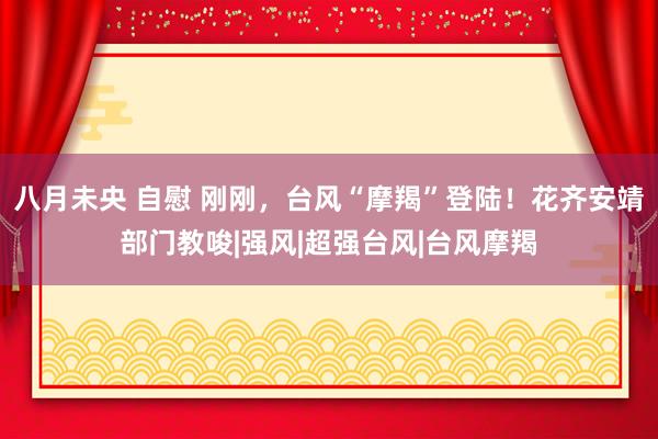 八月未央 自慰 刚刚，台风“摩羯”登陆！花齐安靖部门教唆|强风|超强台风|台风摩羯
