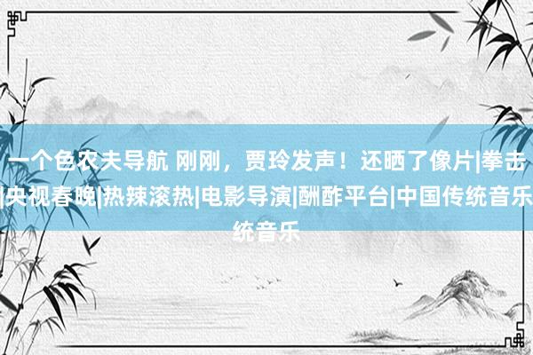 一个色农夫导航 刚刚，贾玲发声！还晒了像片|拳击|央视春晚|热辣滚热|电影导演|酬酢平台|中国传统音乐