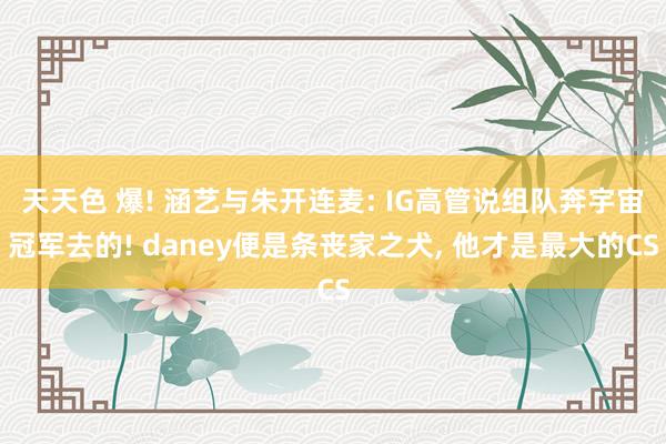 天天色 爆! 涵艺与朱开连麦: IG高管说组队奔宇宙冠军去的! daney便是条丧家之犬， 他才是最大的CS
